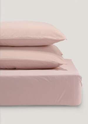 Różowy, bardzo miąkki zestaw prześcieradła i poszewki na poduszką