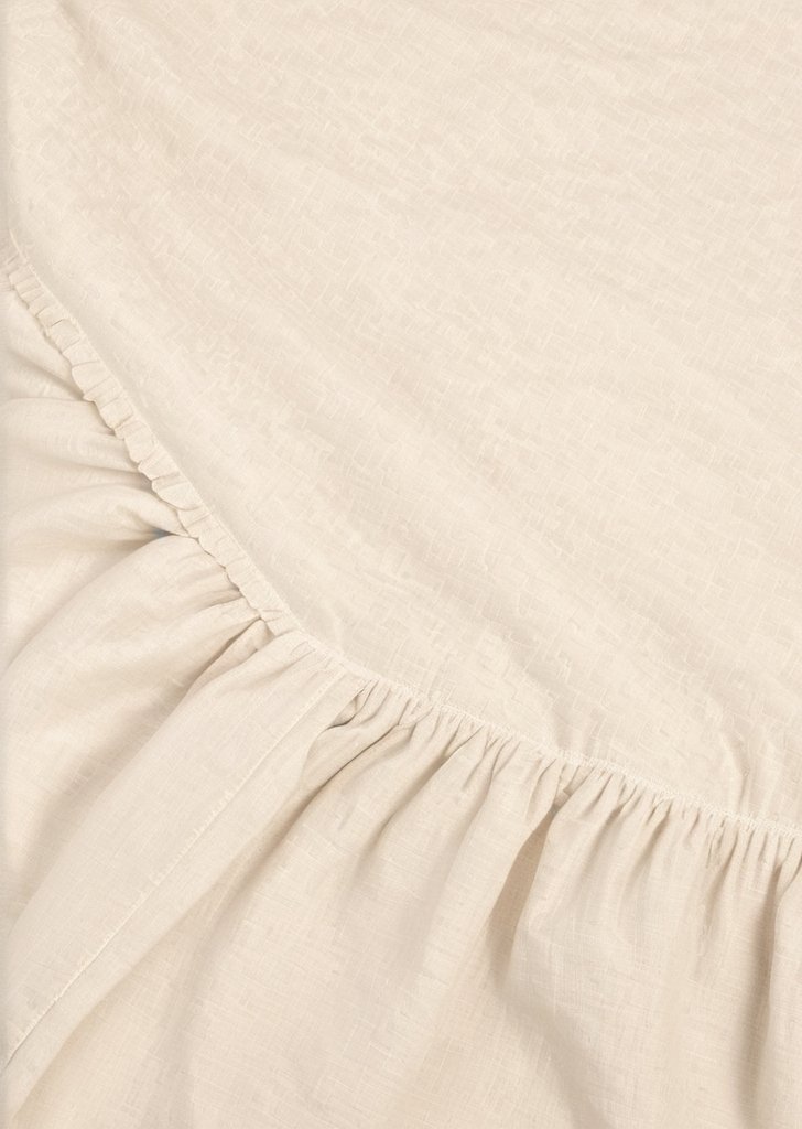 Głąboko dopasowane prześcieradło z kremowej bawełny (180 nitek) - obrazek 2