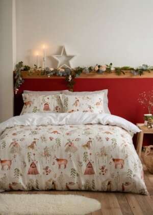 Zestaw poszewek na kołdrą Christmas Woodland Animals