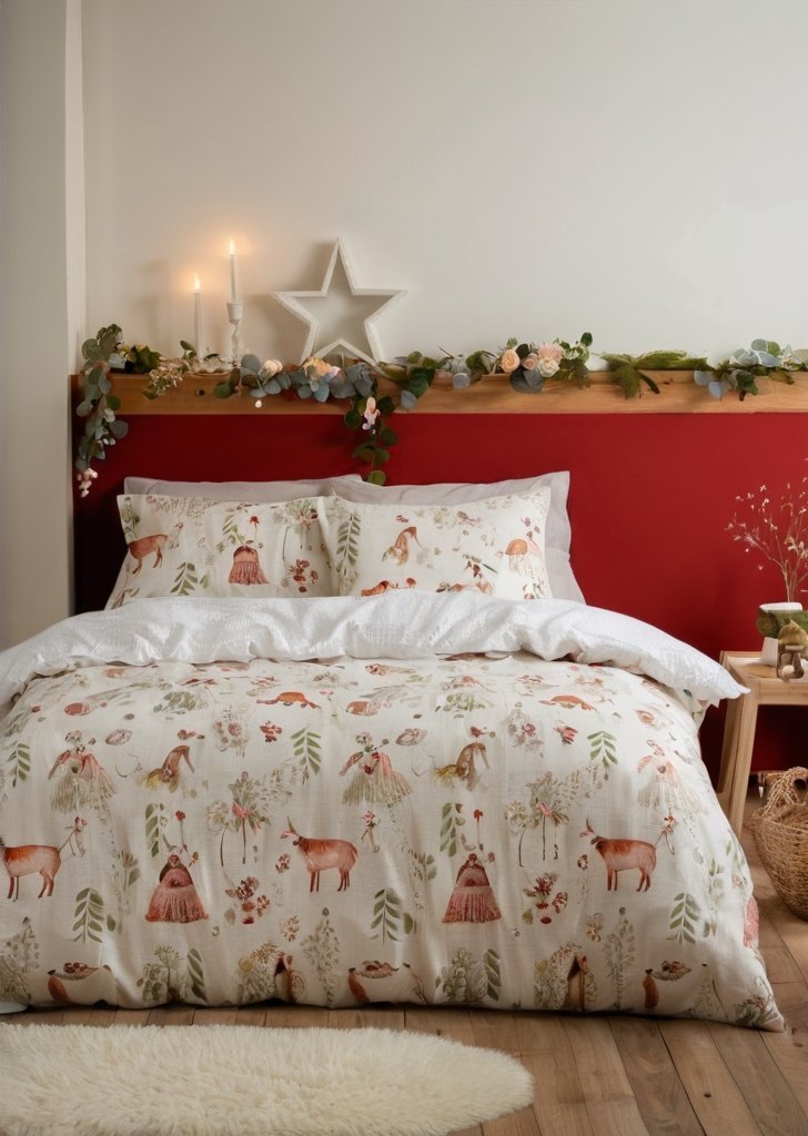 Zestaw poszewek na kołdrą Christmas Woodland Animals