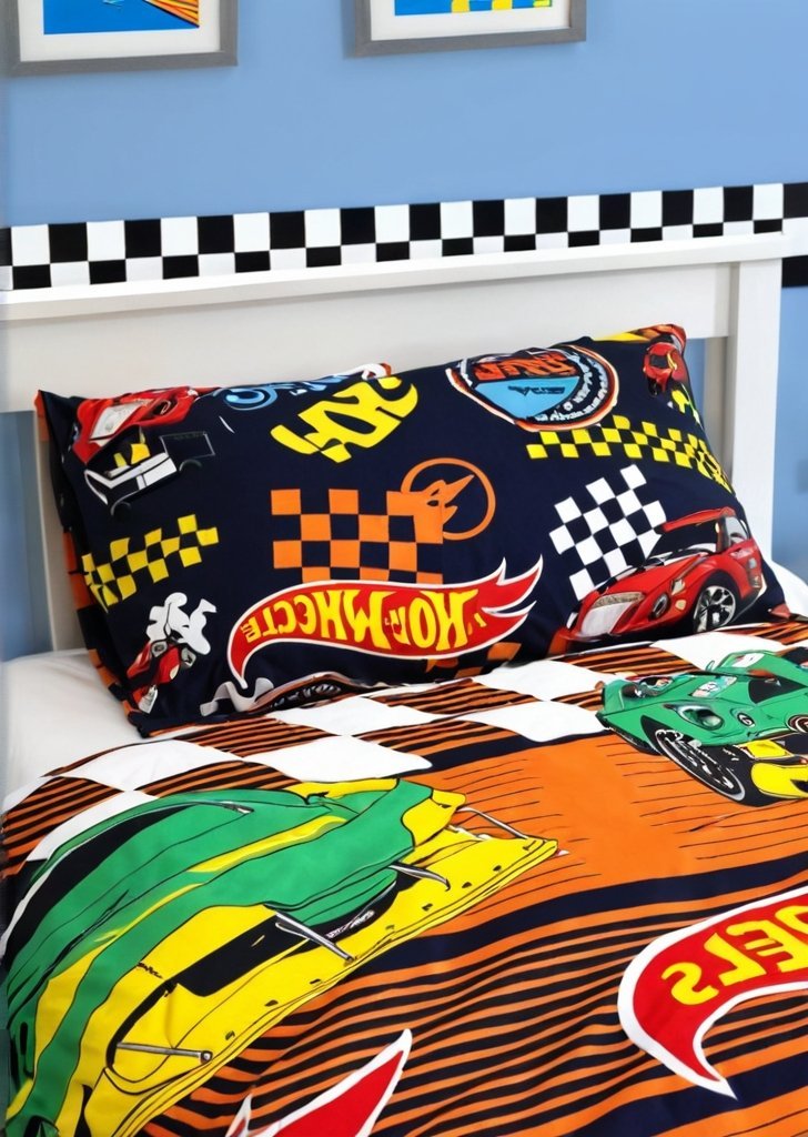 Zestaw dwustronnych poszewek na kołdrą Hot Wheels Racer - obrazek 3