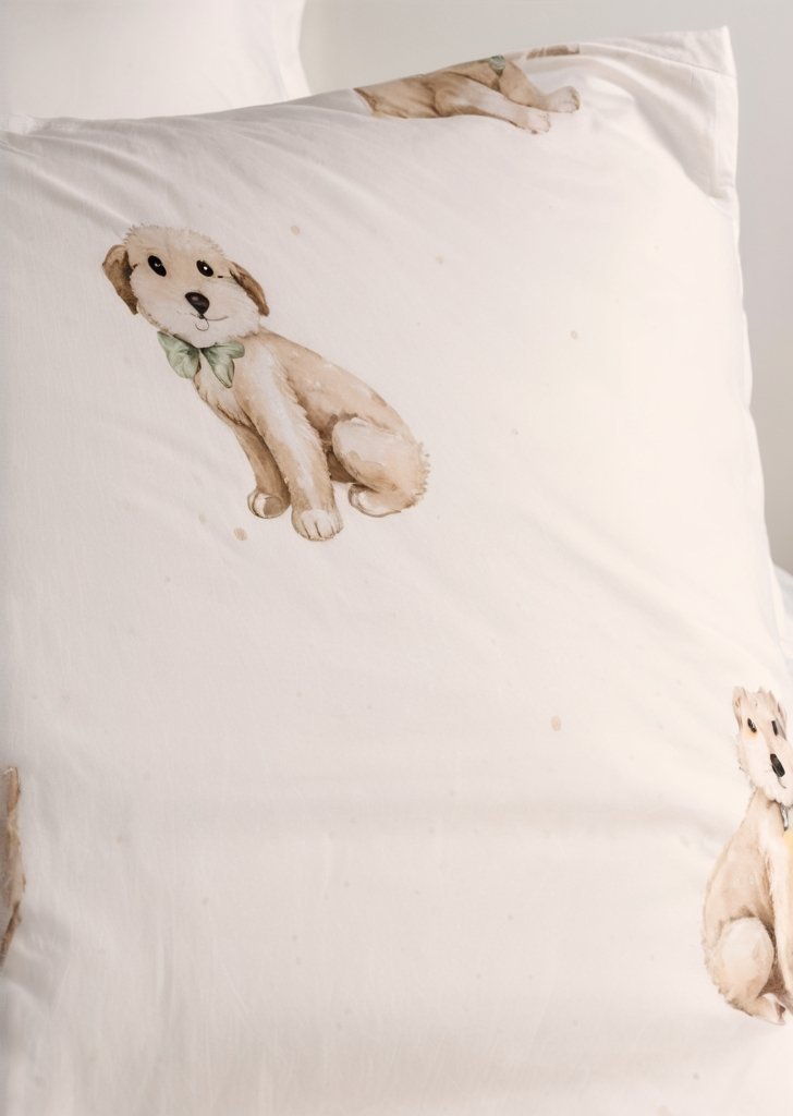 Kremowy komplet pościeli z nadrukiem Cockapoo - obrazek 2