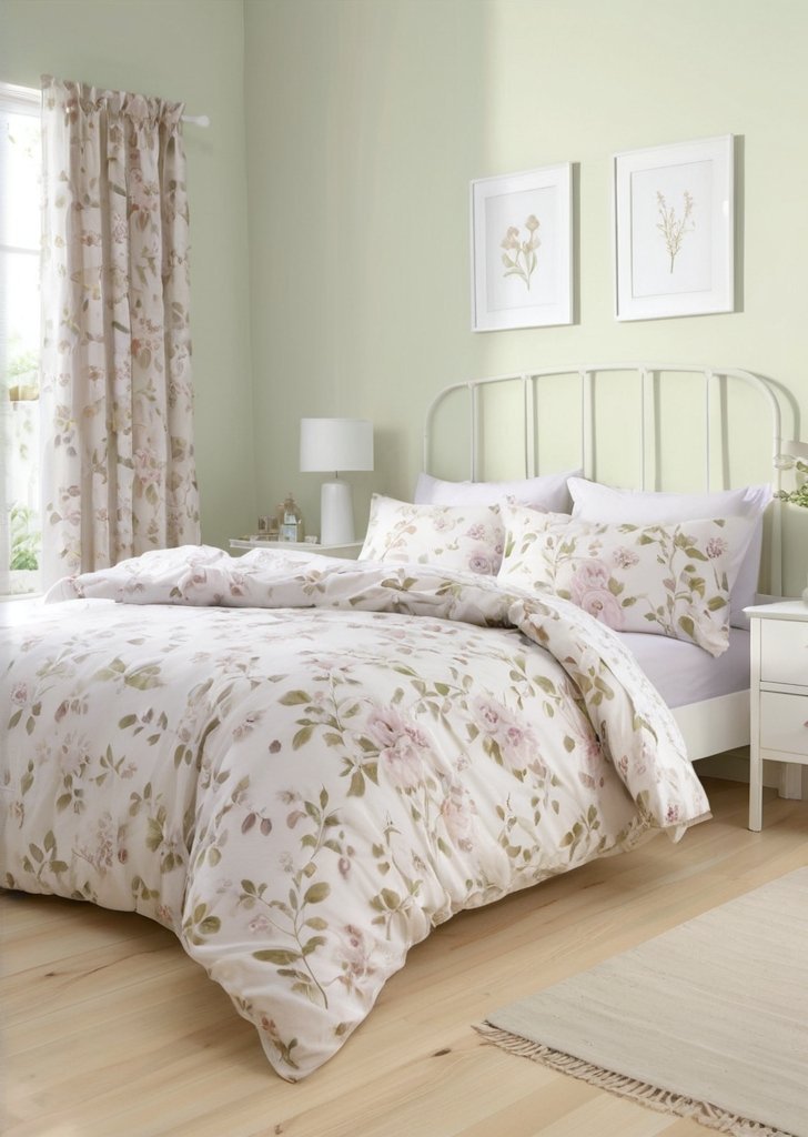 Zestaw dwustronnych liliowych poszewek na kołdrą typu flourette