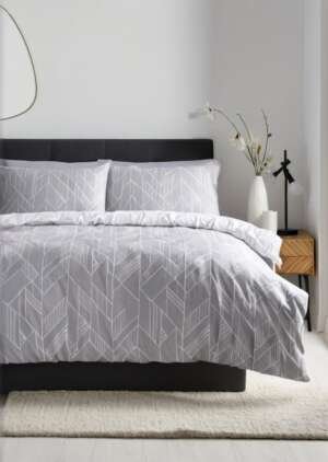 Zestaw pościeli w szarą jodełką