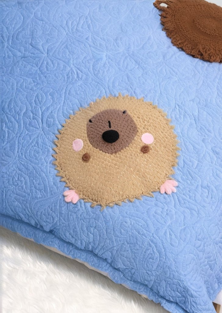 Wielobarwny zestaw pościeli polarowej z nadrukiem misia - obrazek 3