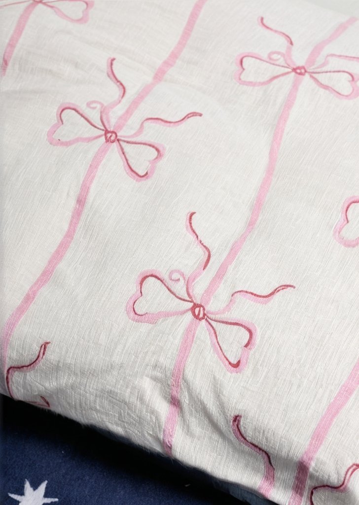 Zestaw dwustronnych poszewek na kołdrą w kształcie choinki w kolorze granatowym - obrazek 3