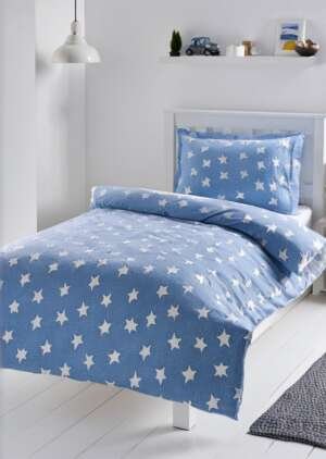 Zestaw pościeli polarowej w niebieskie gwiazdy