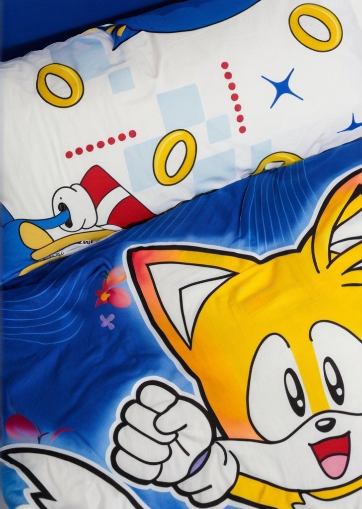 Niebieska obrotowa poszwa na kołdrą Sonic The Hedgehog w płynie - obrazek 3