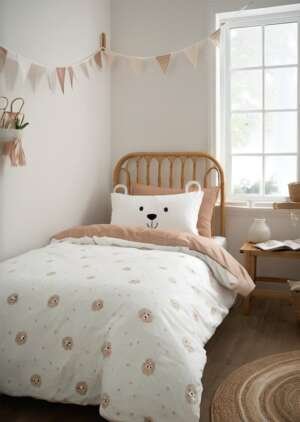 Zestaw poszewek na kołdrą Cosy Bear w kolorze naturalnym
