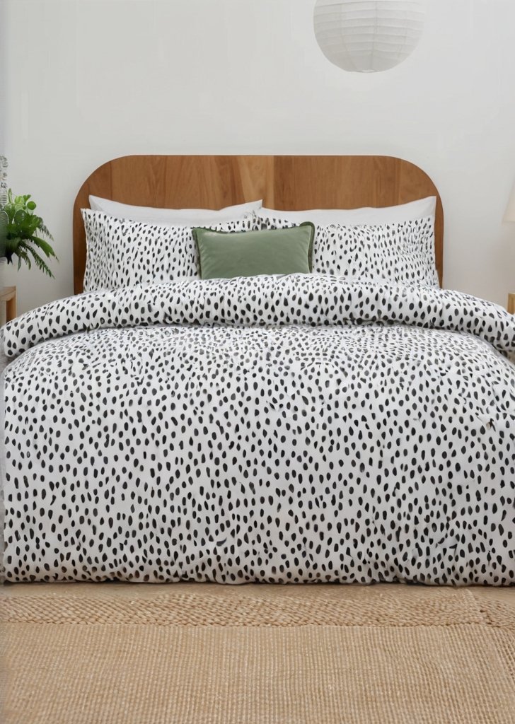 Wielobarwny komplet pościeli Furn z nadrukiem w kropki