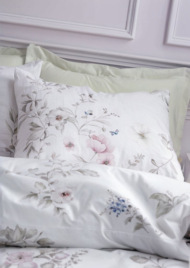 Zestaw poszewek na kołdrą w kwiaty Serenity w kolorze niebieskim - obrazek 3