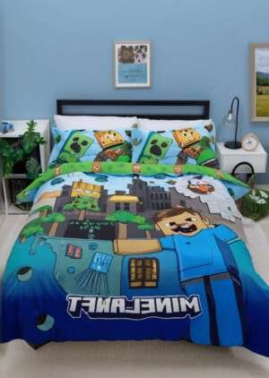 Zielona poszwa na kołdrą Minecraft Levels